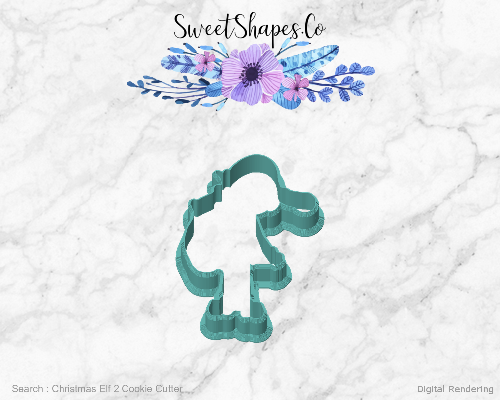 Christmas Elf 2 Cookie Cutter — front view