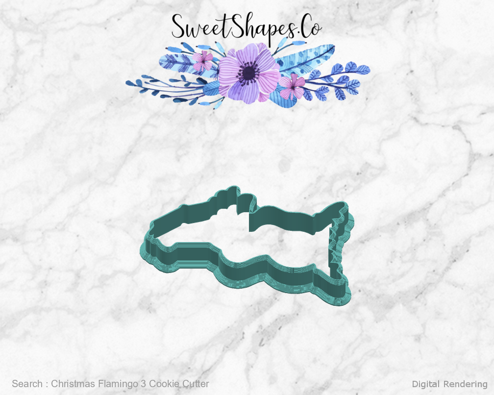 Christmas Flamingo 3 Cookie Cutter — right view