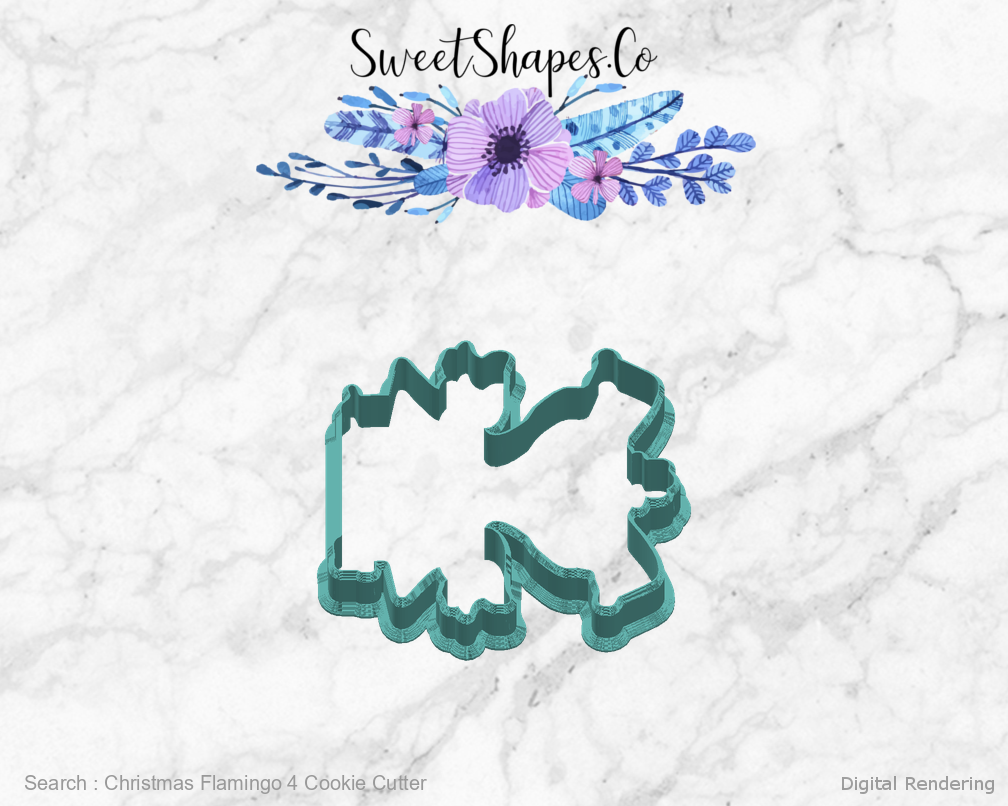Christmas Flamingo 4 Cookie Cutter — right view