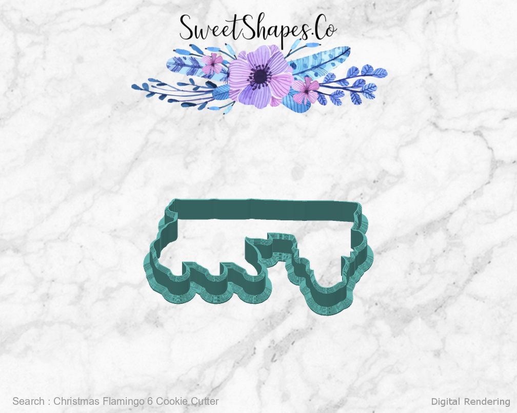Christmas Flamingo 6 Cookie Cutter — back view