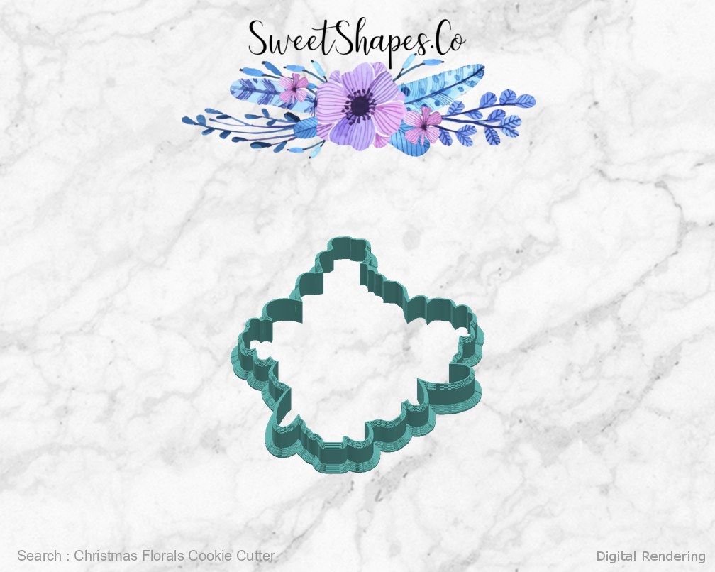 Christmas Florals Cookie Cutter — right view