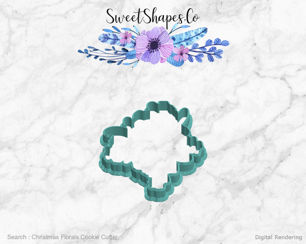 Christmas Florals Cookie Cutter — left view