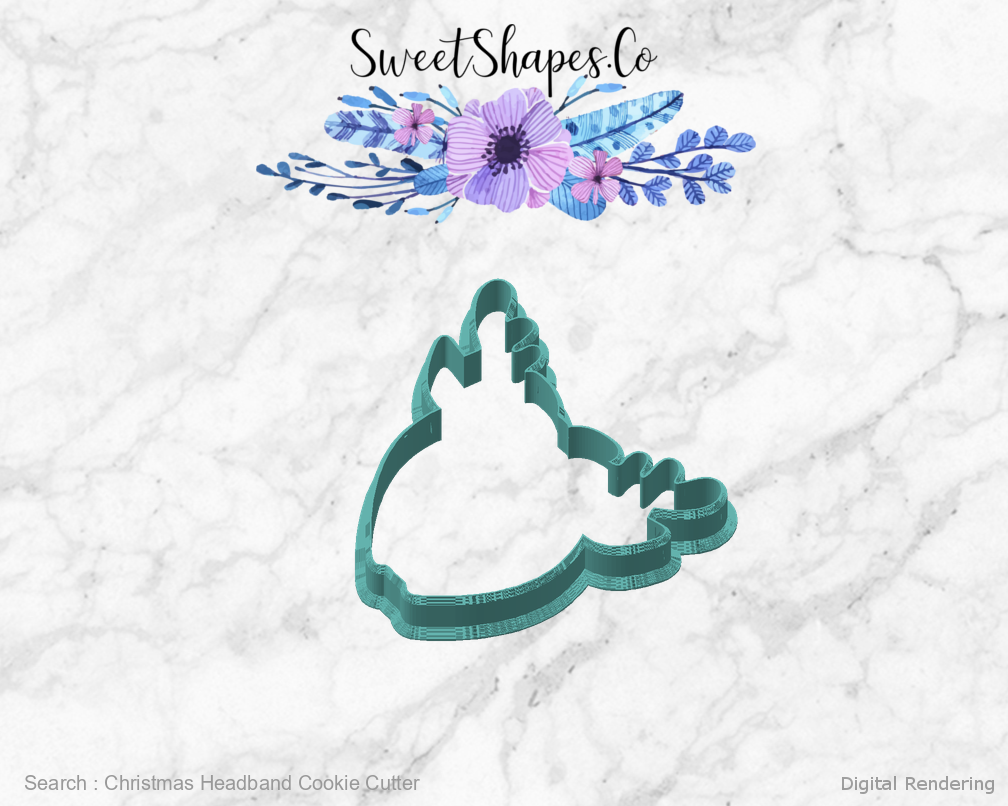 Christmas Headband Cookie Cutter — angled front view