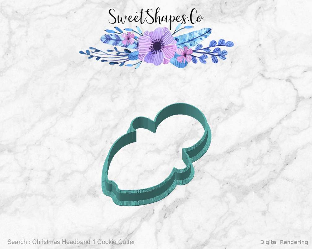 Christmas Headband 1 Cookie Cutter — angled front view