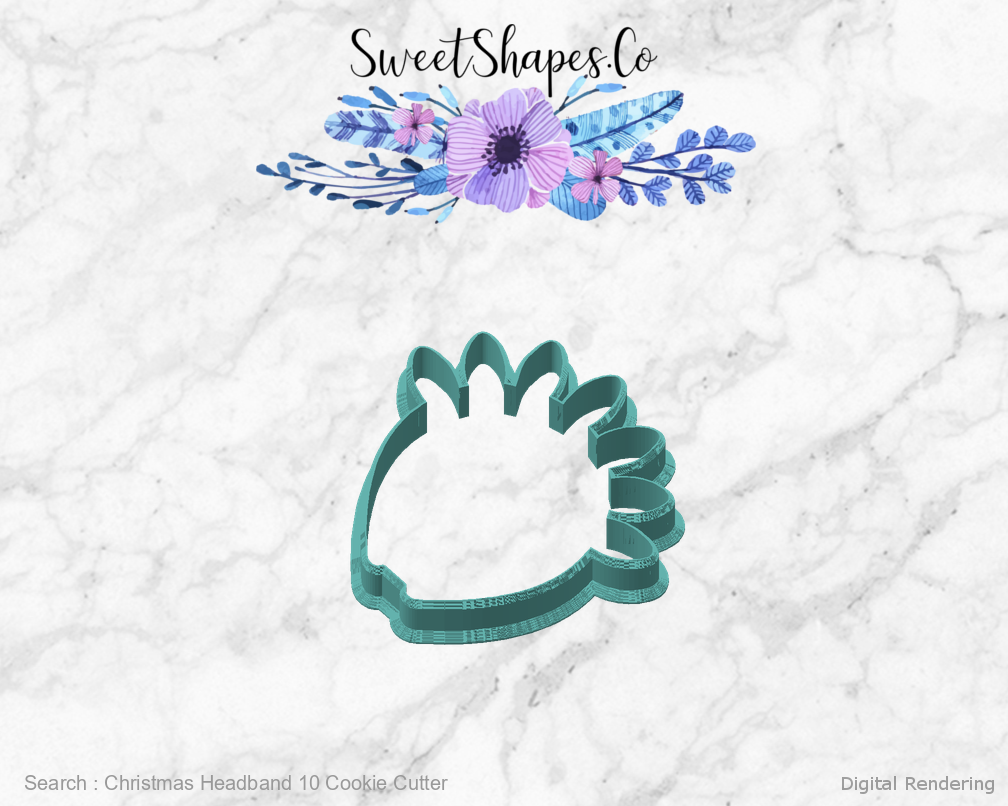 Christmas Headband 10 Cookie Cutter — angled front view