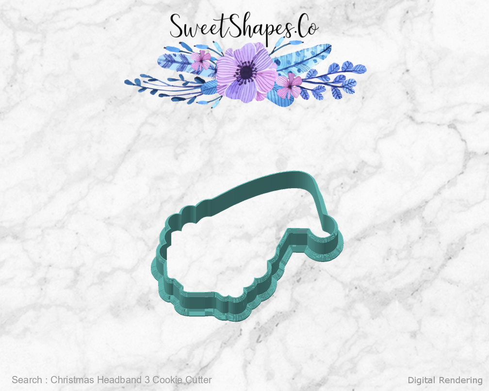 Christmas Headband 3 Cookie Cutter — angled front view