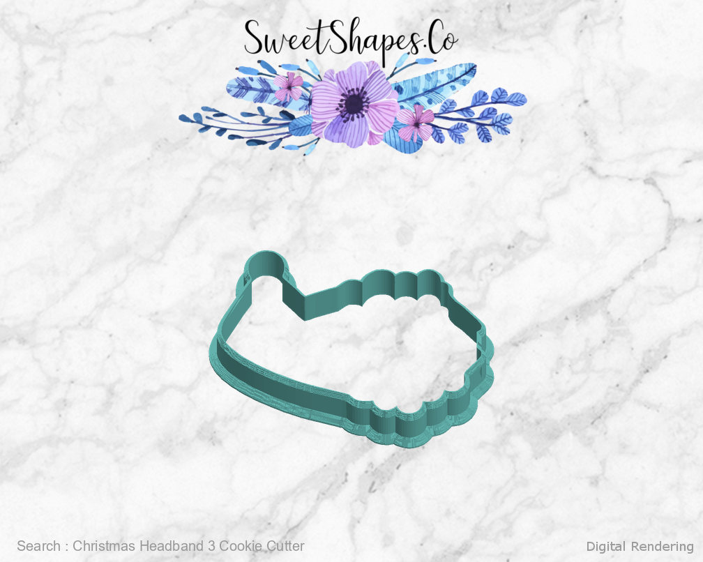 Christmas Headband 3 Cookie Cutter — left view