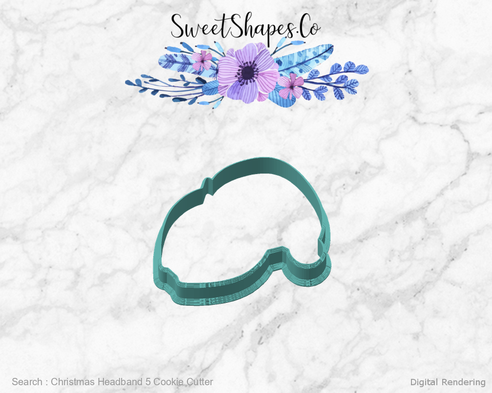 Christmas Headband 5 Cookie Cutter — angled front view