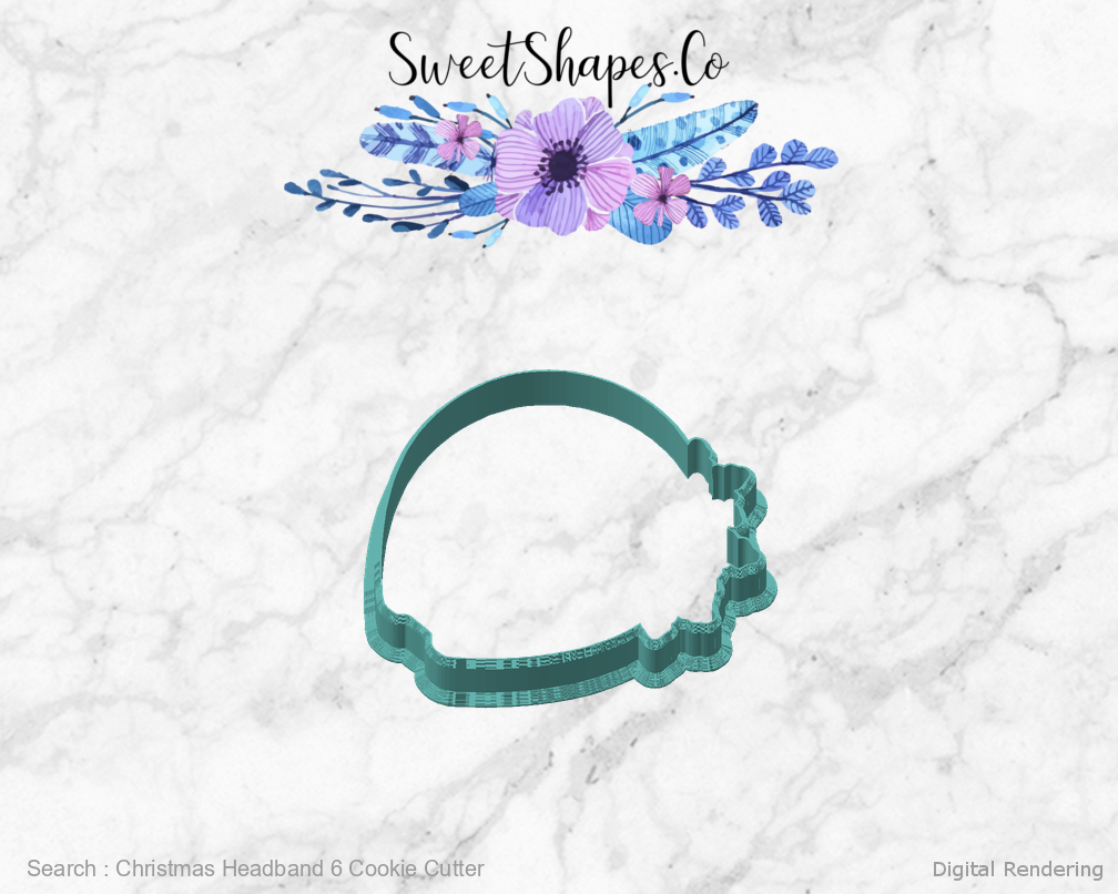 Christmas Headband 6 Cookie Cutter — angled front view