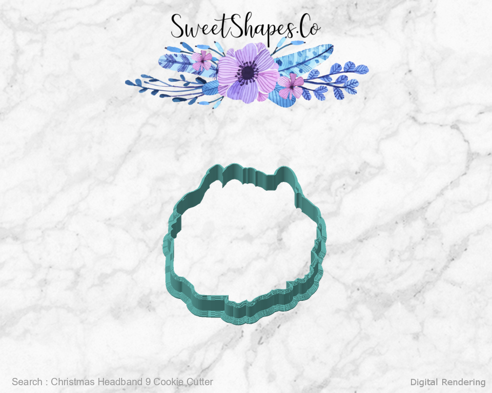 Christmas Headband 9 Cookie Cutter — angled front view