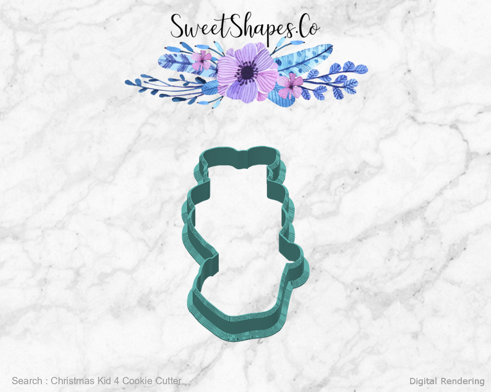 Christmas Kid 4 Cookie Cutter — back view