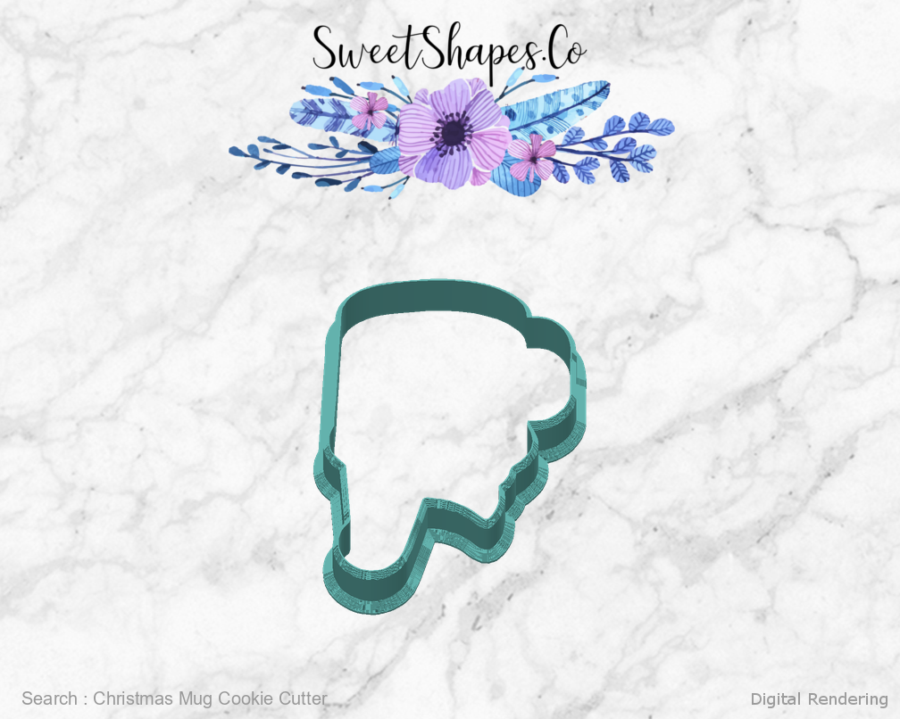 Christmas Mug Cookie Cutter — back view