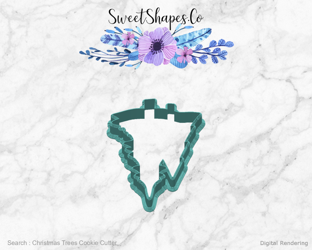 Christmas Trees Cookie Cutter — back view