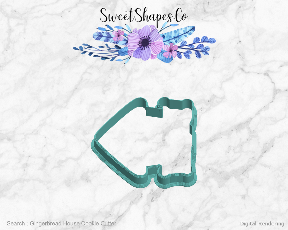 Gingerbread House Cookie Cutter — left view