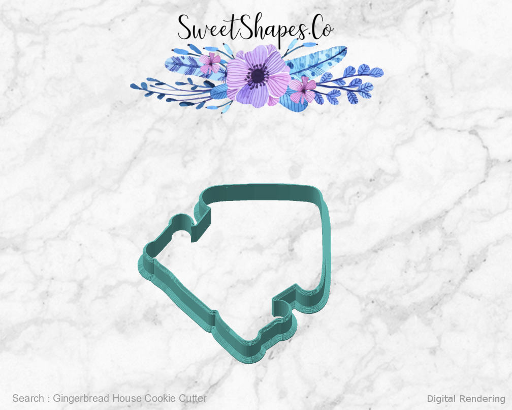 Gingerbread House Cookie Cutter — angled front view