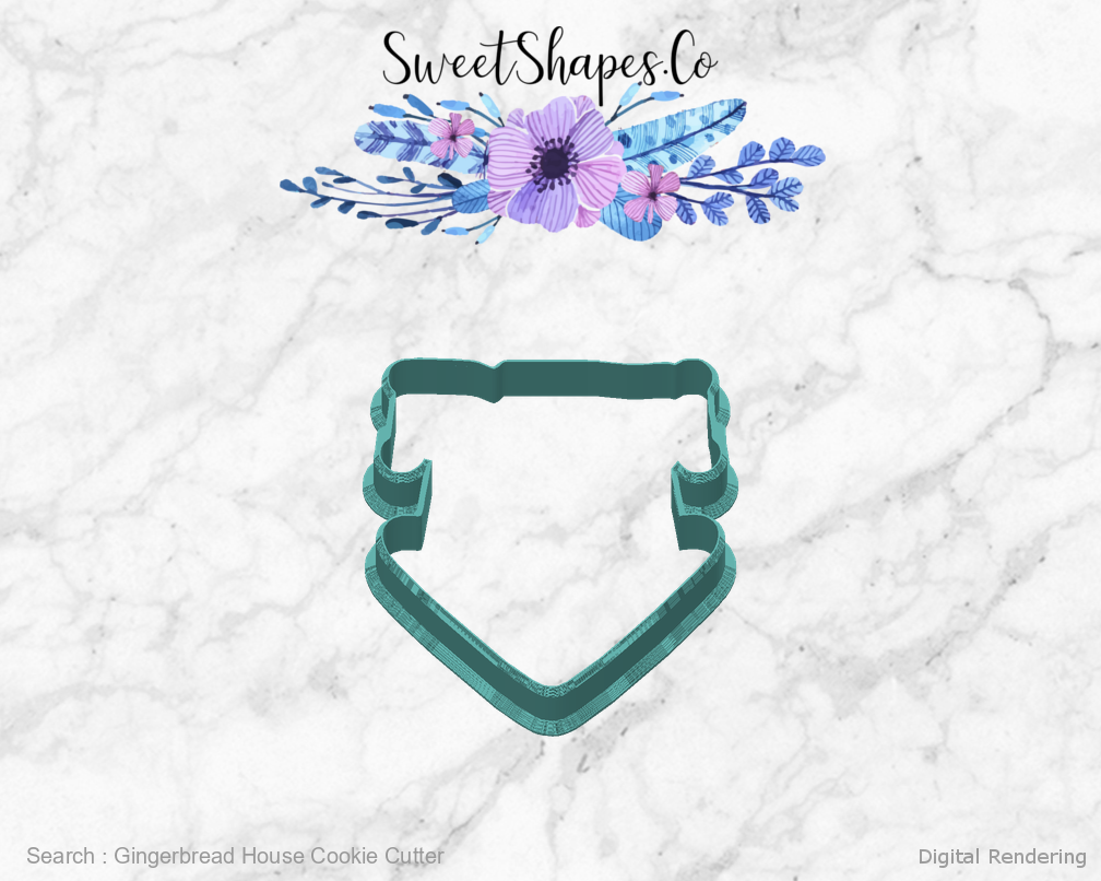 Gingerbread House Cookie Cutter — back view