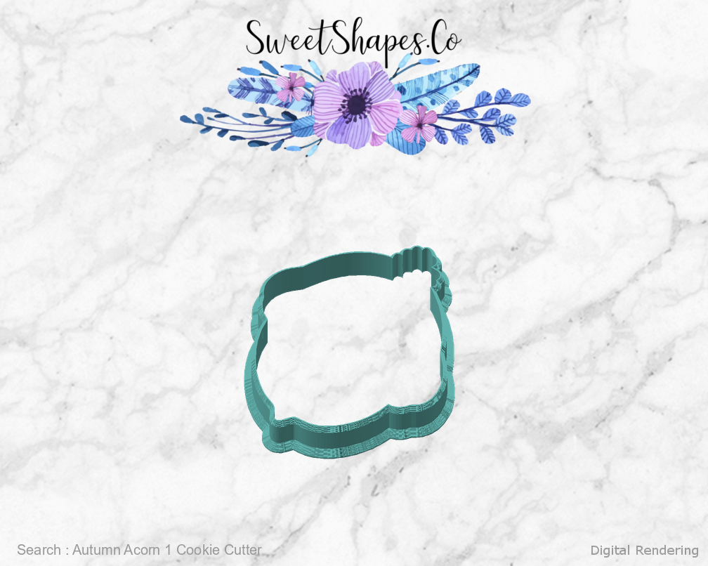 Autumn Acorn 1 Cookie Cutter — angled front view