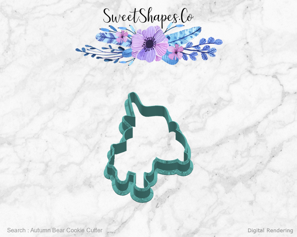 Autumn Bear Cookie Cutter — right view