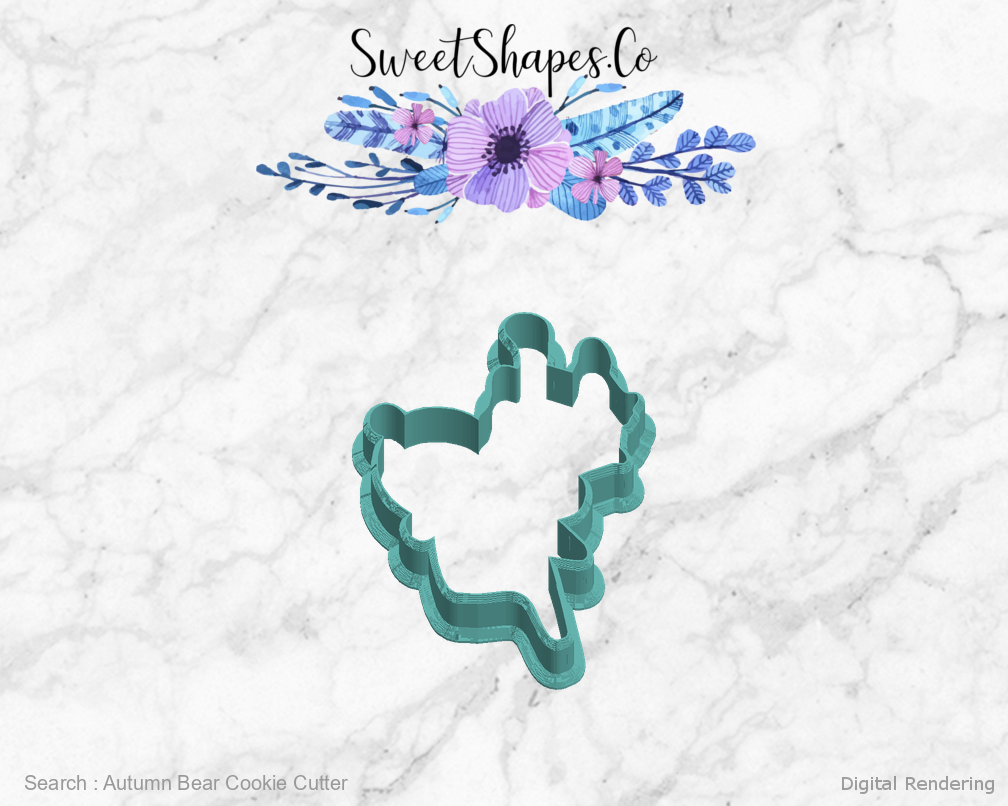Autumn Bear Cookie Cutter — left view