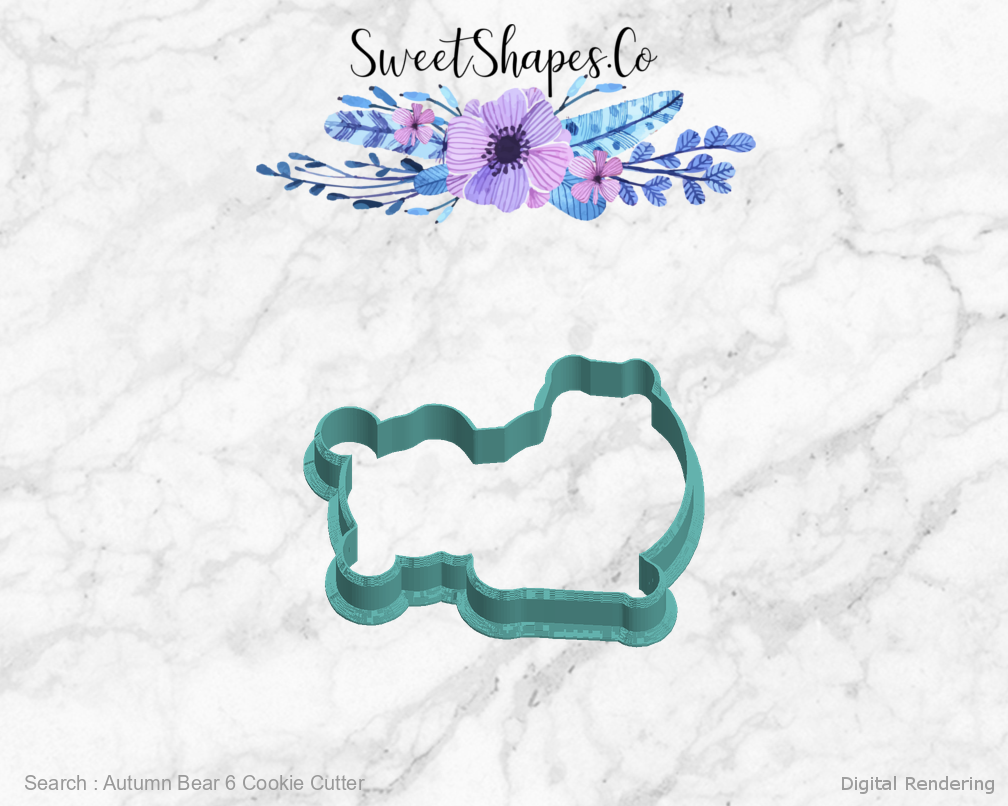 Autumn Bear 6 Cookie Cutter — left view