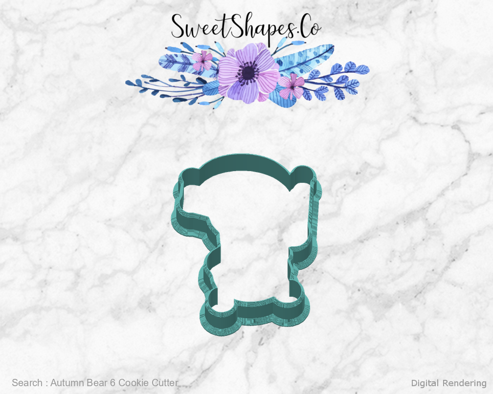 Autumn Bear 6 Cookie Cutter — back view