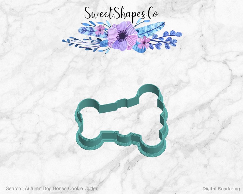 Autumn Dog Bones Cookie Cutter — left view