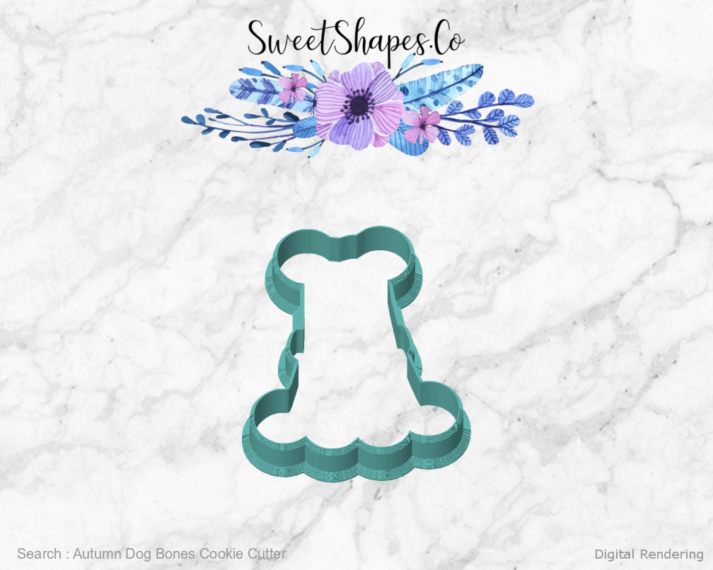 Autumn Dog Bones Cookie Cutter — front view