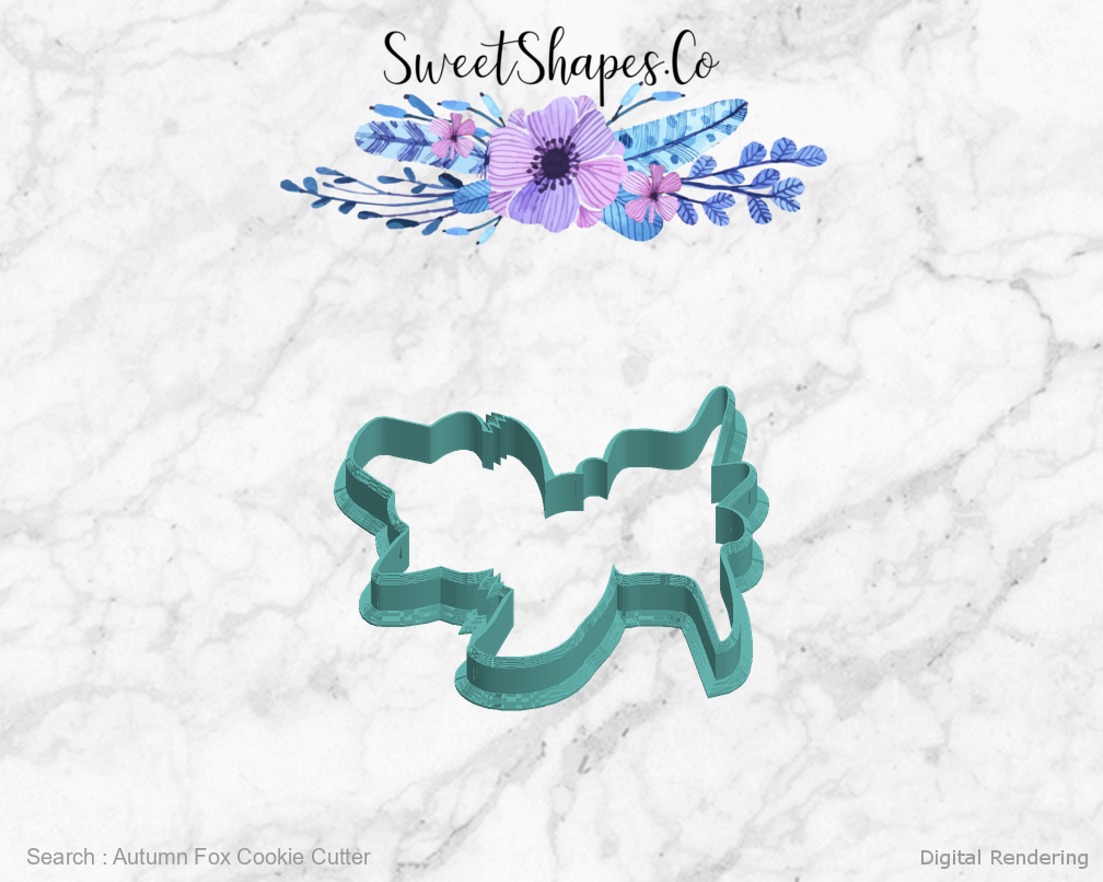 Autumn Fox Cookie Cutter — left view