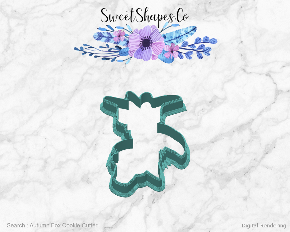 Autumn Fox Cookie Cutter — back view