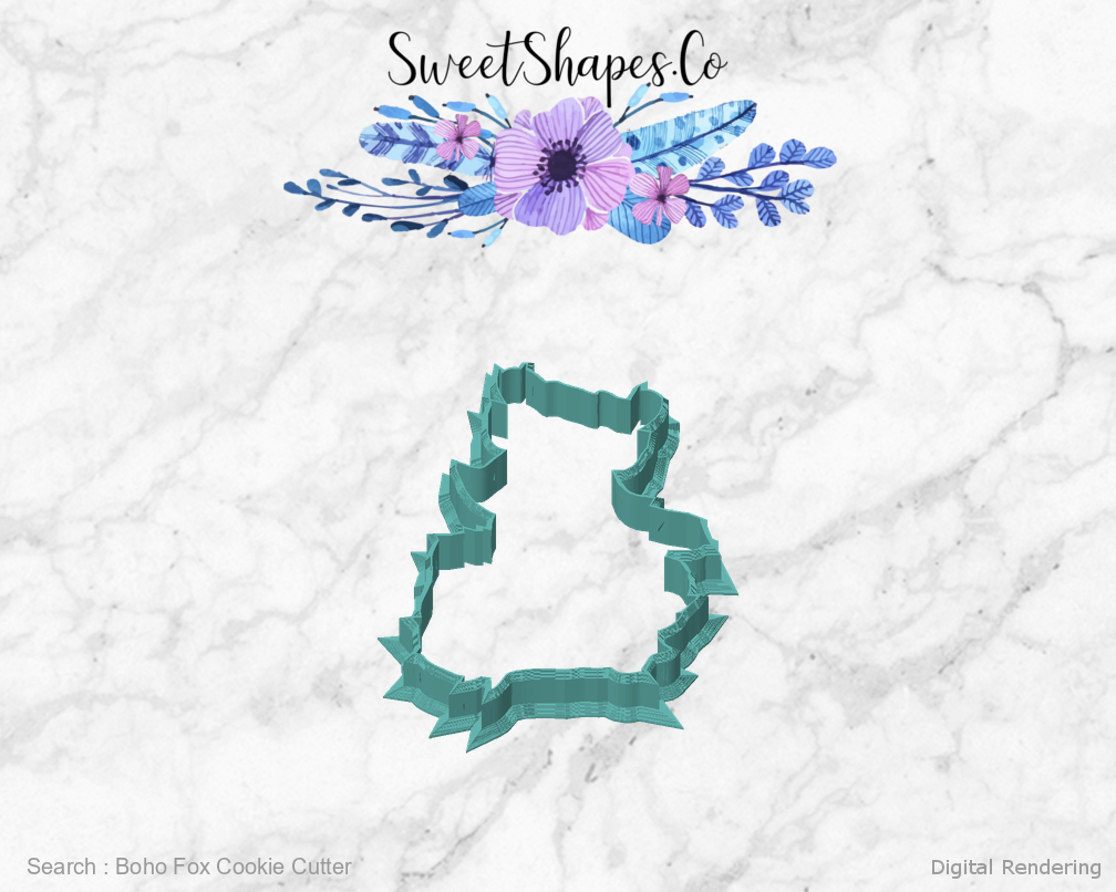 Boho Fox Cookie Cutter — front view
