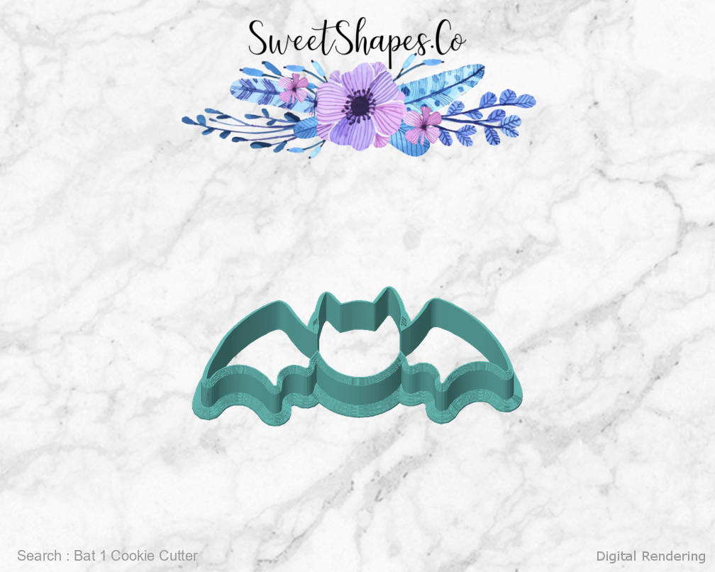Bat 1 Cookie Cutter — front view