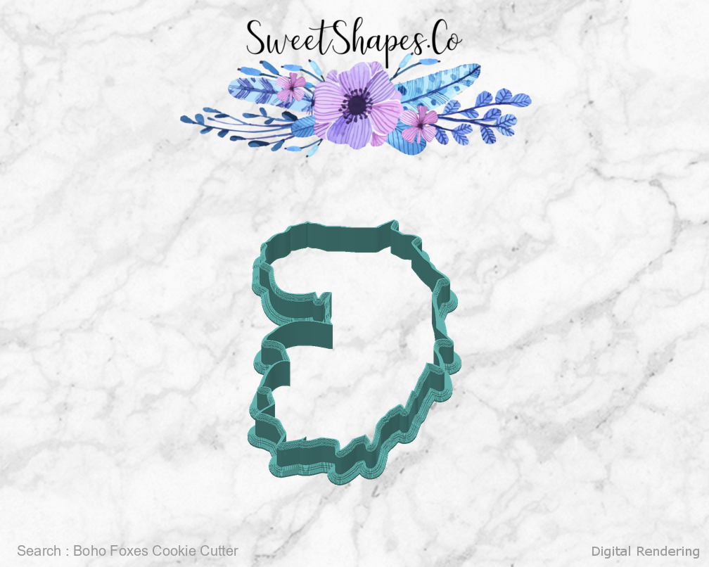 Boho Foxes Cookie Cutter — back view