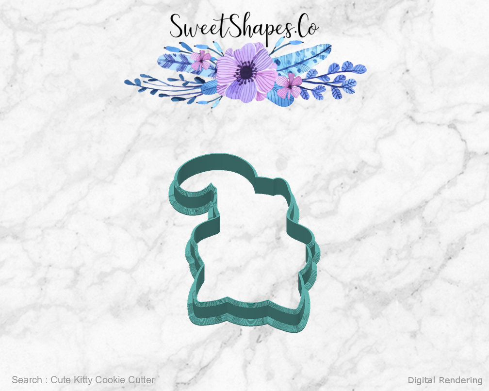 Cute Kitty Cookie Cutter — back view