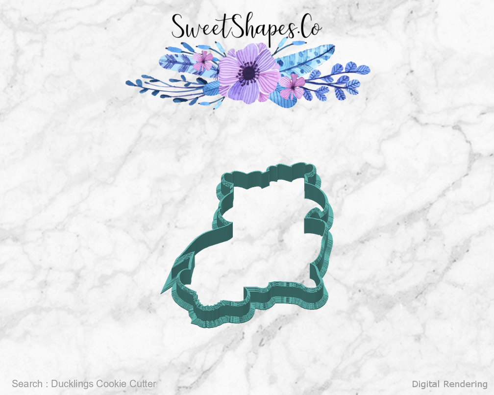Ducklings Cookie Cutter — back view