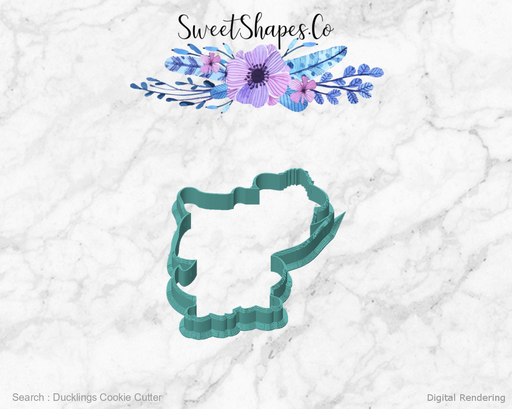 Ducklings Cookie Cutter — front view