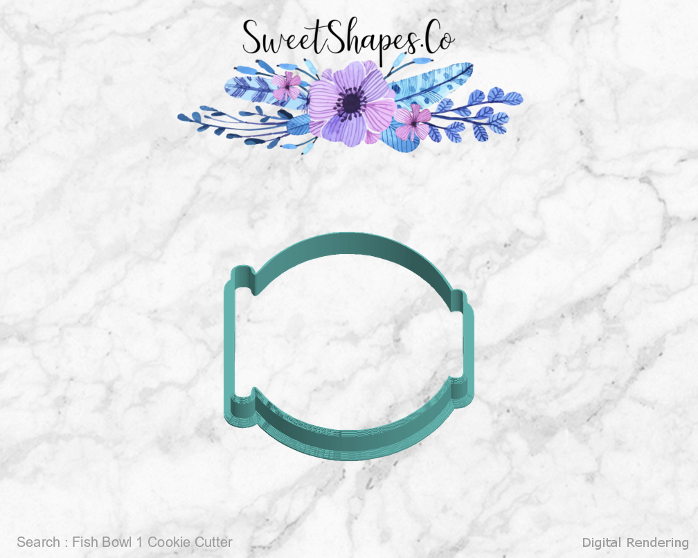 Fish Bowl 1 Cookie Cutter — left view