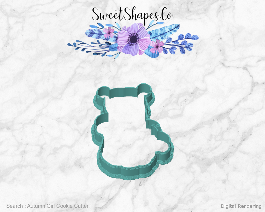 Autumn Girl Cookie Cutter — front view
