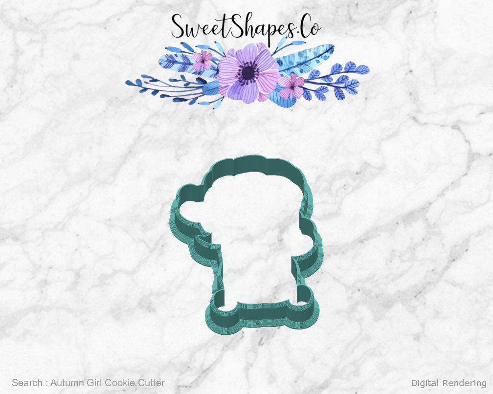 Autumn Girl Cookie Cutter — back view