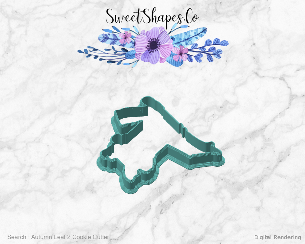 Autumn Leaf 2 Cookie Cutter — angled front view