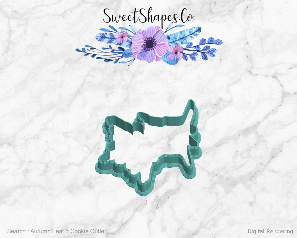 Autumn Leaf 5 Cookie Cutter — left view