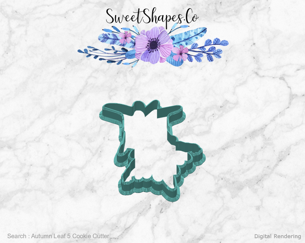 Autumn Leaf 5 Cookie Cutter — back view