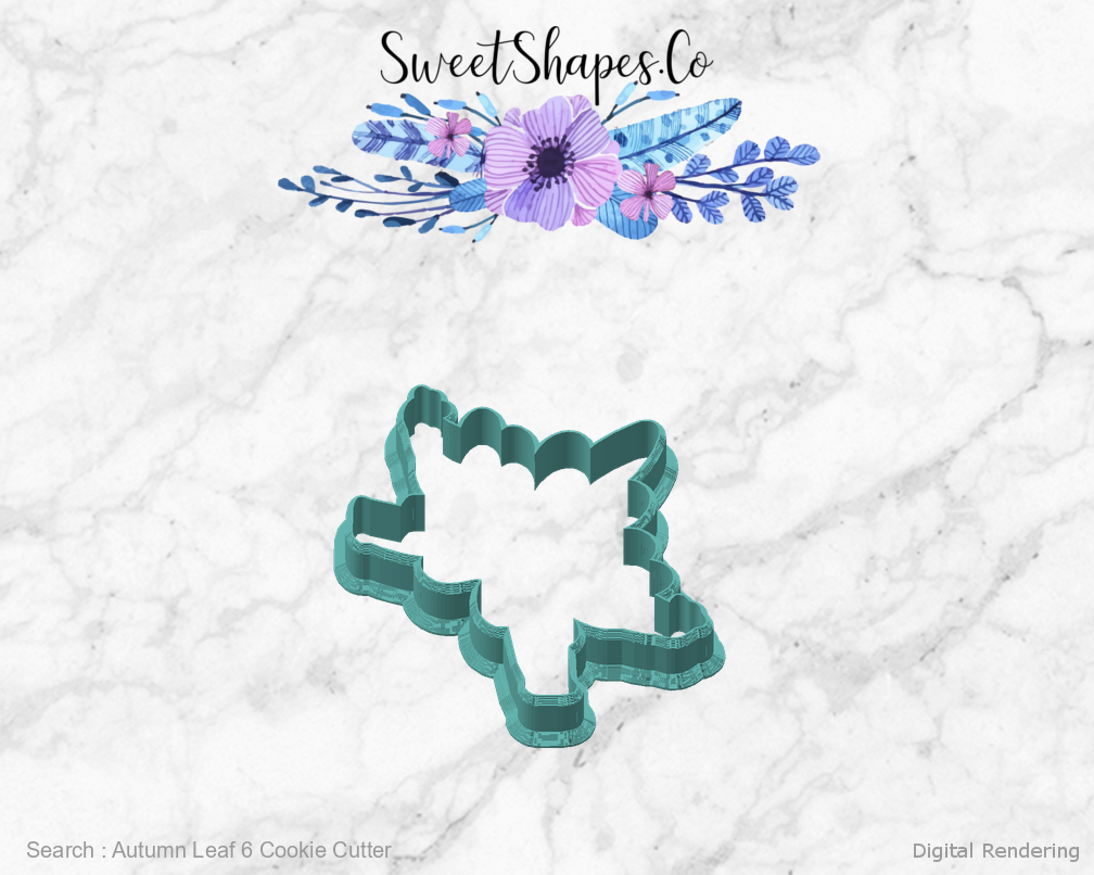 Autumn Leaf 6 Cookie Cutter — angled front view