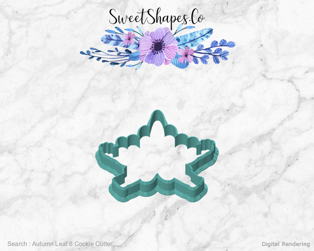 Autumn Leaf 6 Cookie Cutter — front view