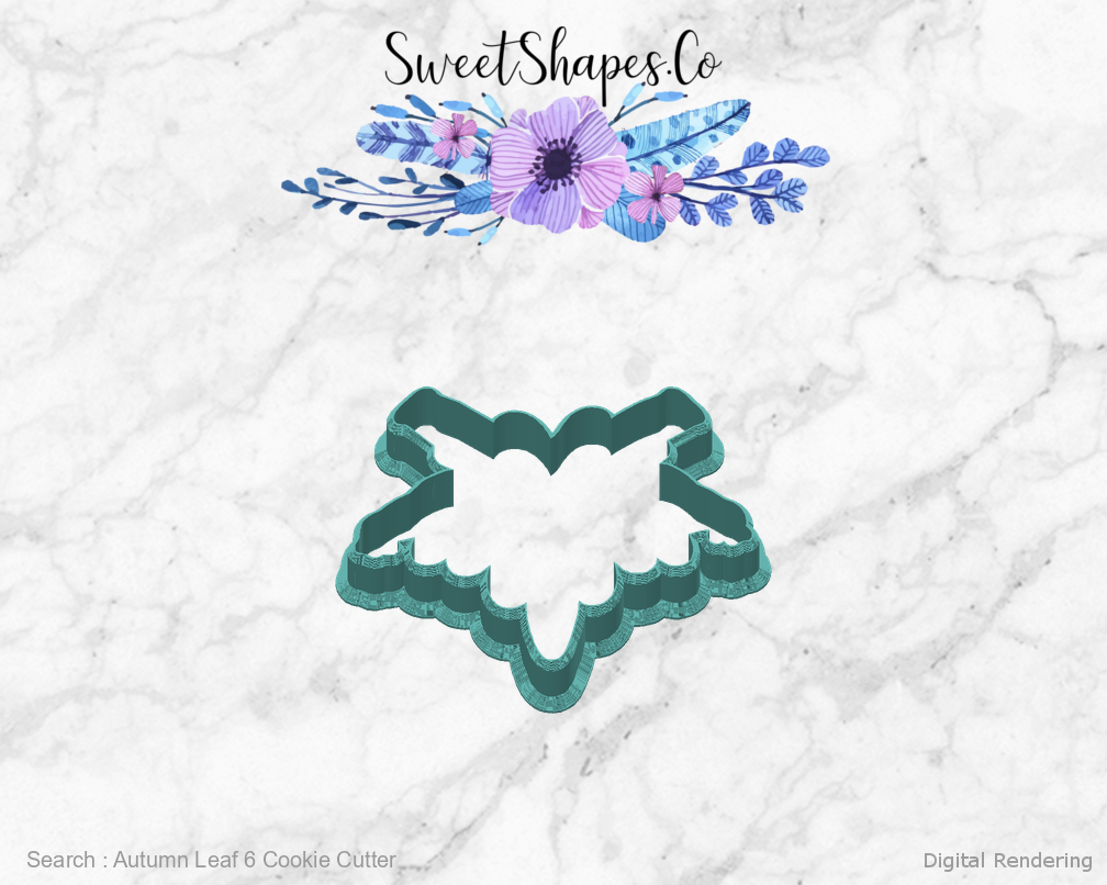 Autumn Leaf 6 Cookie Cutter — back view