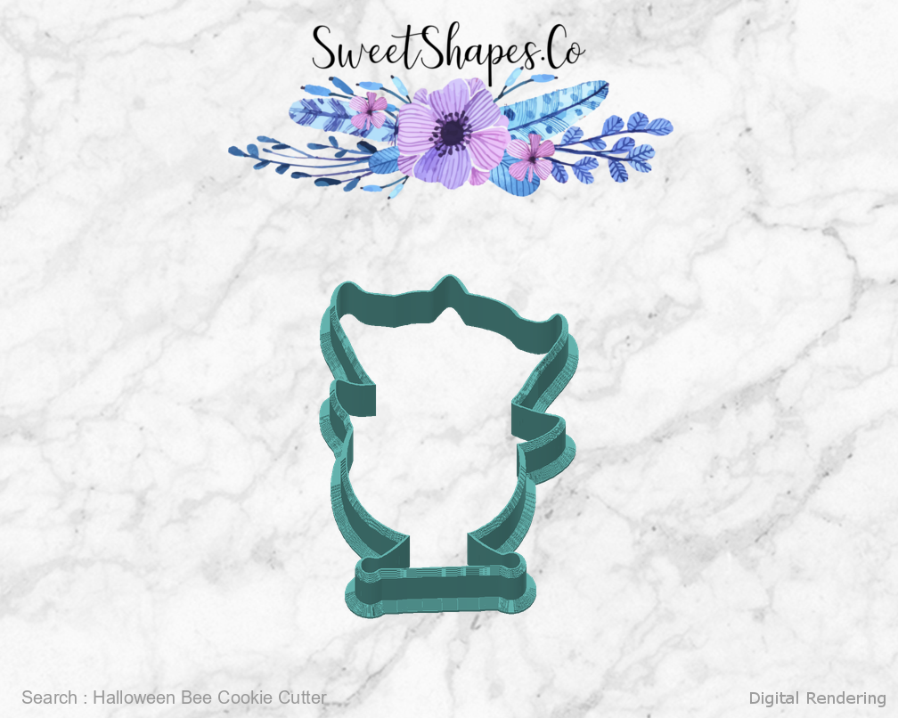 Halloween Bee Cookie Cutter — back view