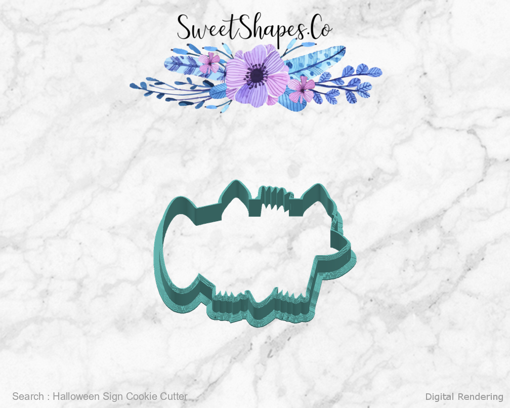 Halloween Sign Cookie Cutter — right view