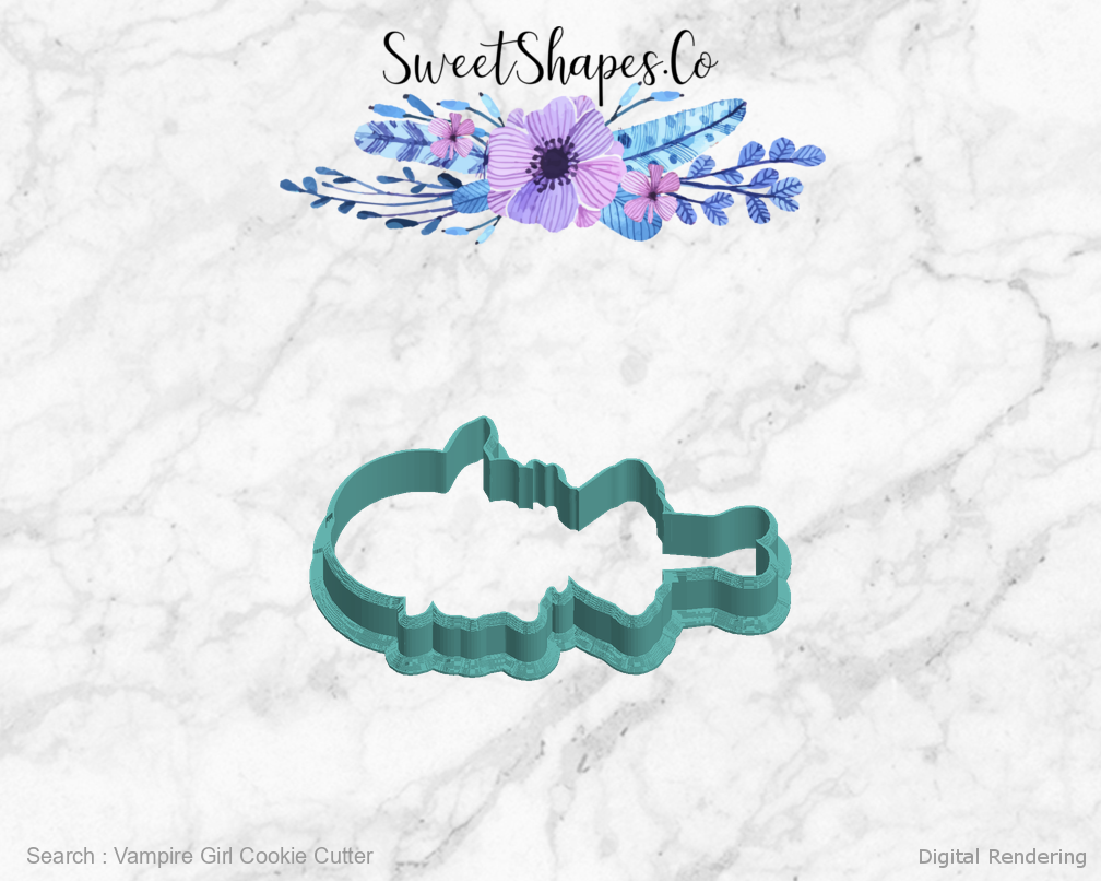 Vampire Girl Cookie Cutter — left view