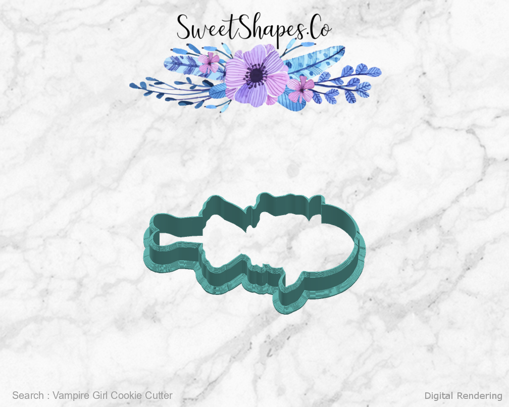 Vampire Girl Cookie Cutter — right view