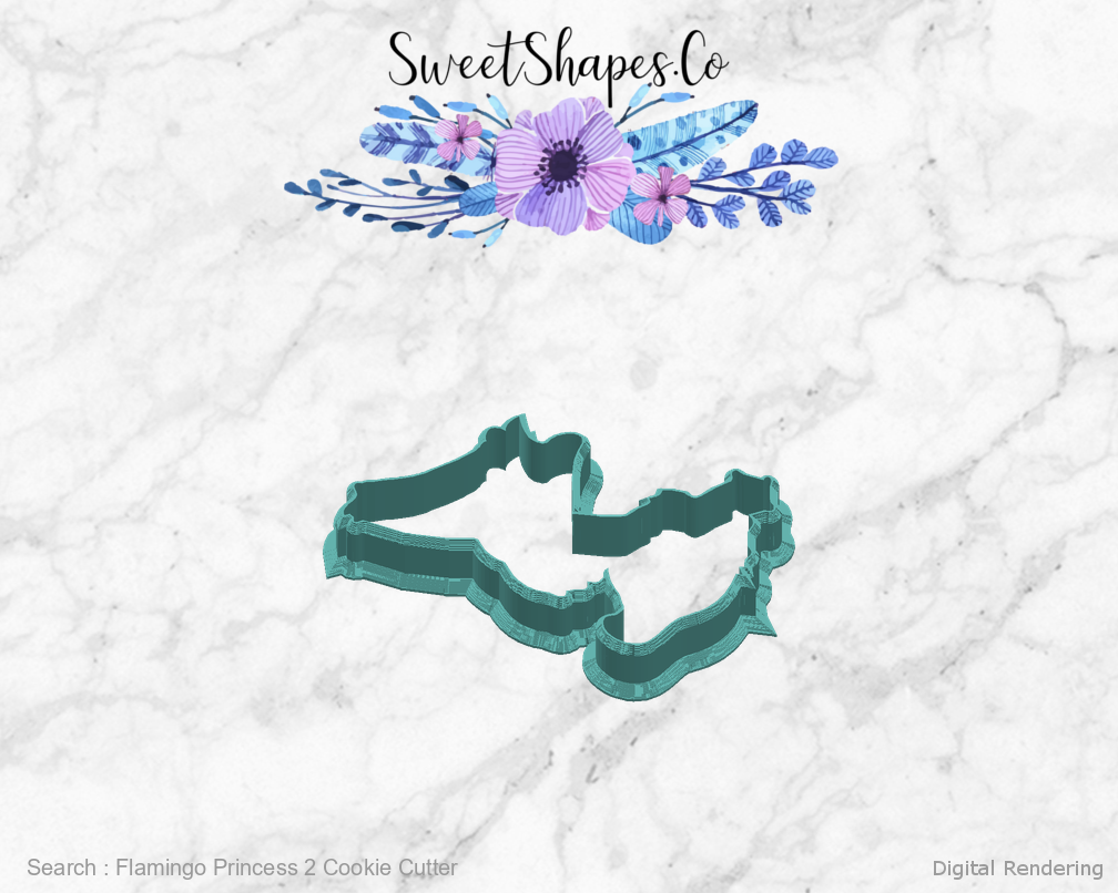 Flamingo Princess 2 Cookie Cutter — right view