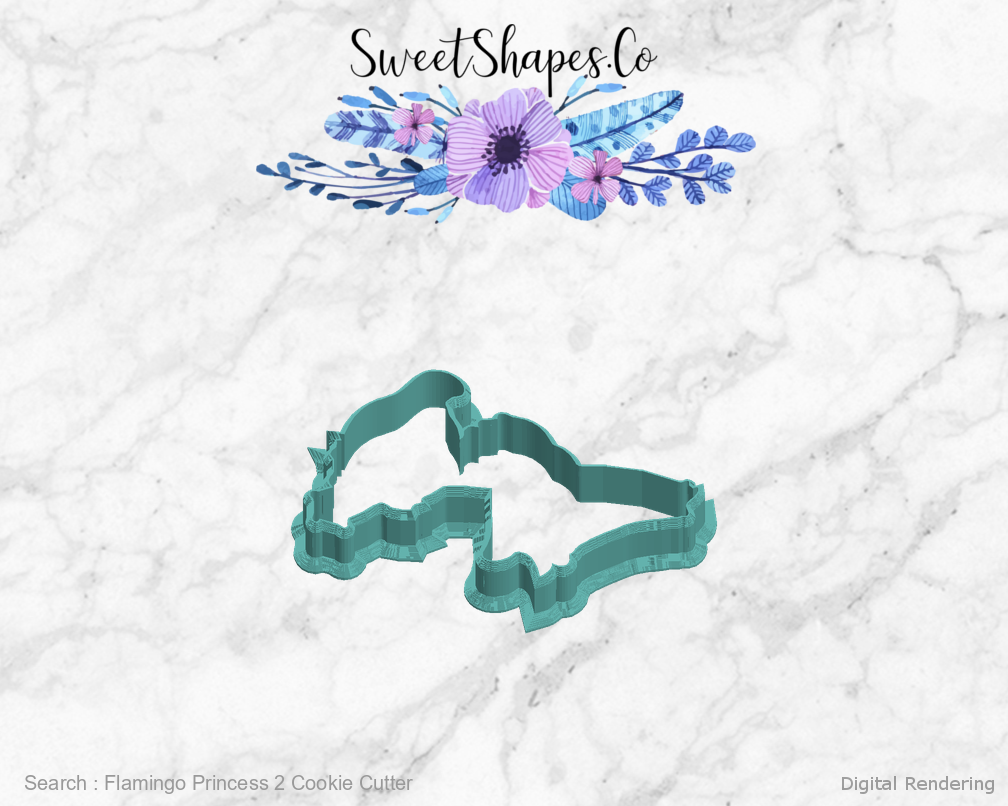 Flamingo Princess 2 Cookie Cutter — left view